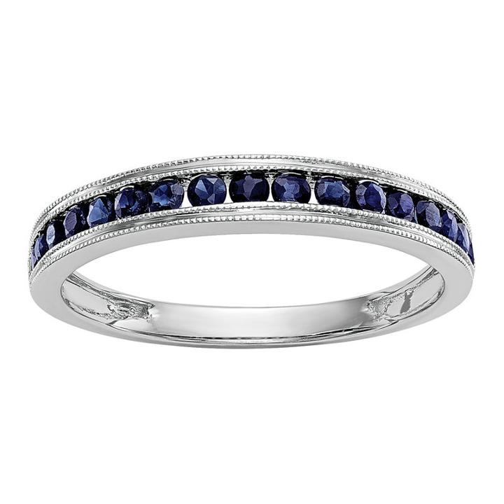 Womens High Pressure/high Temperature Red Sapphire 14k Gold Wedding Band