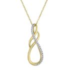 1/10 Ct. T.w. Diamond 10k Yellow Gold Swirl Pendant Necklace