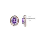 1/10 Ct. T.w. Oval Purple Amethyst 14k Gold Over Silver Stud Earrings