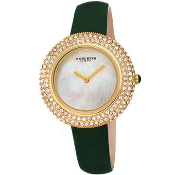 Akribos Xxiv Womens Green Strap Watch-a-1049gn