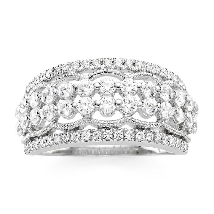 1 Ct. T.w. Diamond 10k White Gold Vintage-style Ring