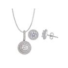 Womens 3-pc. 2 Ct. T.w. White Cubic Zirconia Sterling Silver Jewelry Set