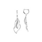 1/4 Ct. T.w. Diamond 14k White Gold Leaf Dangle Earrings