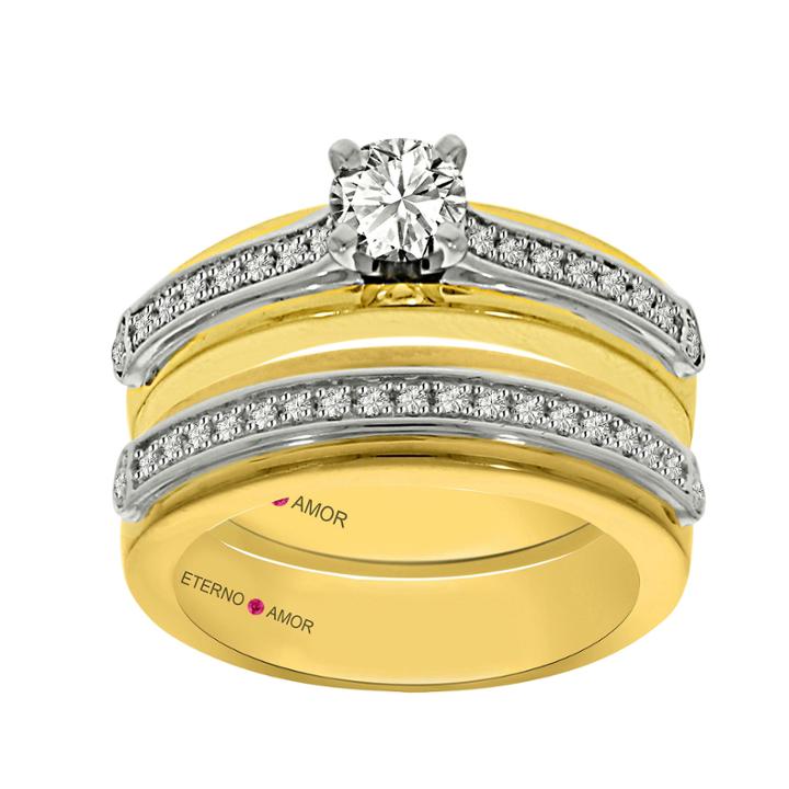 Eterno Amor Womens 3/4 Ct. T.w. White Diamond 14k Gold Bridal Set