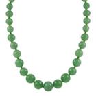 14k Gold Jade Graduated Bead Necklace
