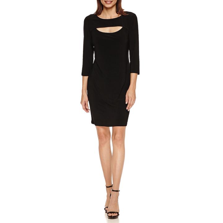 Tiana B 3/4 Sleeve Keyhole Sheath Dress-petites