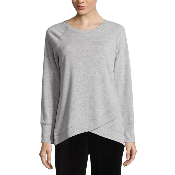 St. John's Bay Active Long Sleeve Envelope Hem Sweatshirt