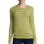St. John's Bay Long-sleeve Marled Sweater - Petite