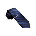 Jf J. Ferrar Variegated Stripe Tie With Tie Bar - Slim
