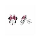 Disney Minnie Sterling Silver Crystal Stud Earrings