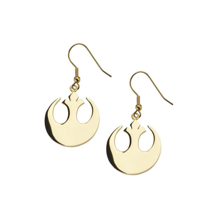 Star Wars Gold Ion-plated Stainless Steel Rebel Alliance Symbol Earrings