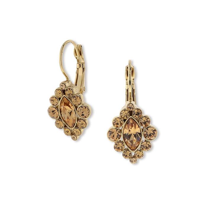 1928 Vintage Inspirations Brown Brass Drop Earrings