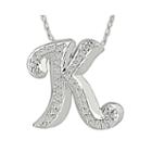 1/7 Ct. T.w. Diamond Sterling Silver Initial K Pendant Necklace