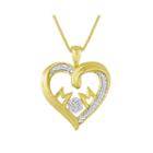 Diamond Blossom 1/10 Ct. T.w. Diamond Mom Heart Pendant Necklace
