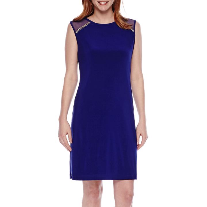 Scarlett Sheer Cap Sleeves Sheath Dress