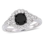 Womens 1 1/4 Ct. T.w. Genuine Diamond Black Engagement Ring