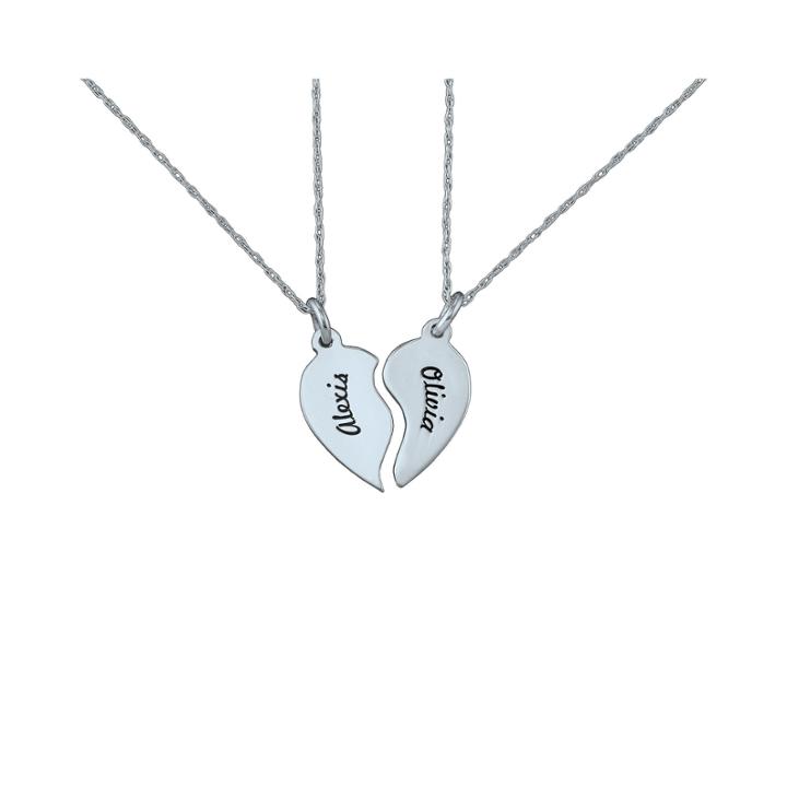 Personalized Best Friends Half-heart Necklaces