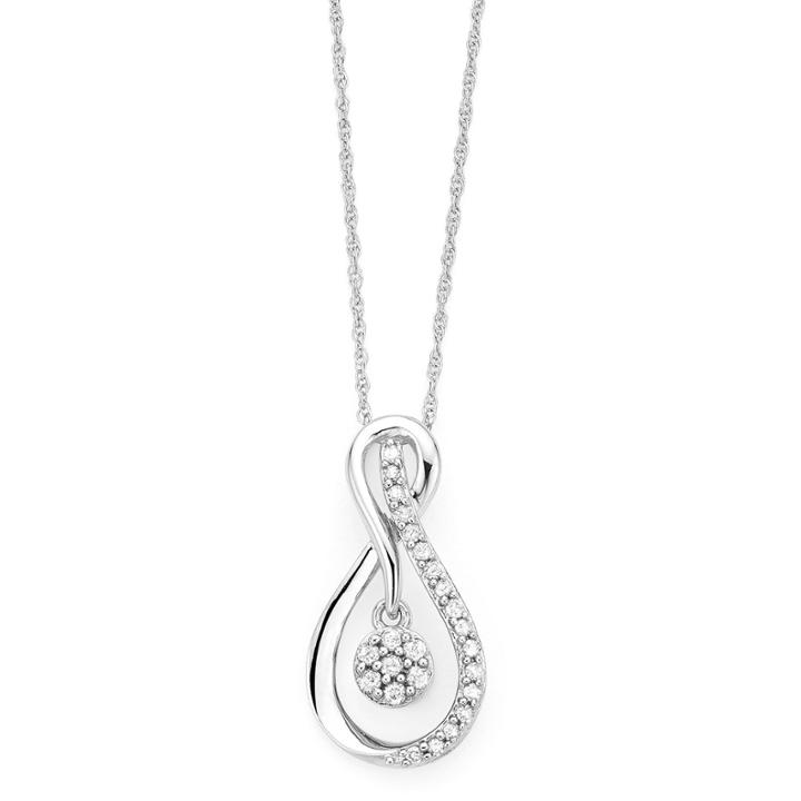 Infinite Promise Womens 1/7 Ct. T.w. White Diamond 10k Gold Pendant Necklace