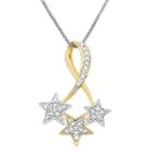 Womens 1/7 Ct. T.w. Genuine White Diamond Star Pendant Necklace