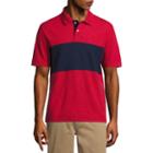 St. John's Bay Easy Care Short Sleeve Stripe Pique Polo Shirt