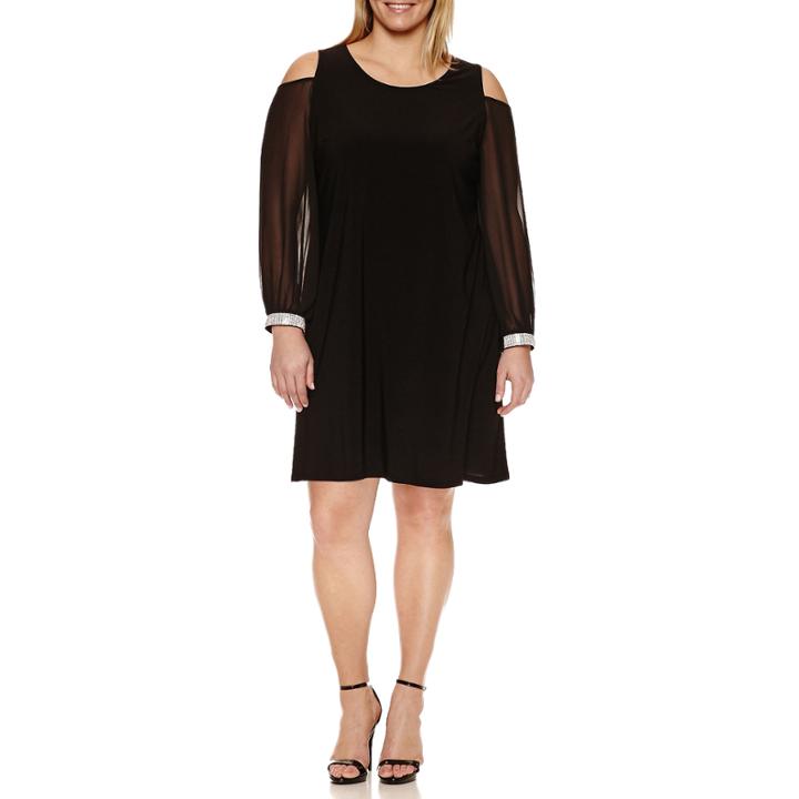 Msk Long Sleeve Sheath Dress-plus