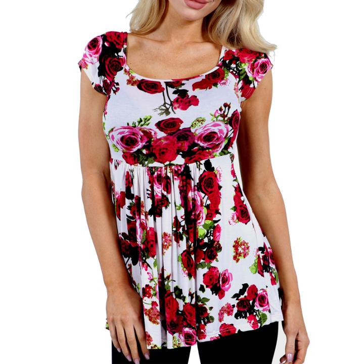 24/7 Comfort Apparel Rose Arbor Tunic Top
