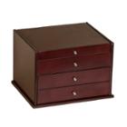 Mele & Co. Wooden Jewelry Box In Mahogany Finish