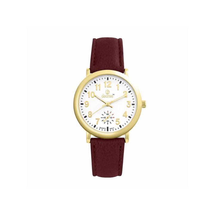 Decree Womens Red Strap Watch-pt1781gdwn