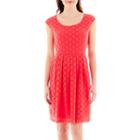Ronni Nicole Cap-sleeve Circle Stretch Lace Fit-and-flare Dress