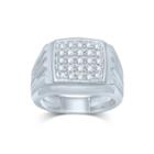 Mens 1/2 Ct. T.w. Diamond 10k White Gold Square Top Ring