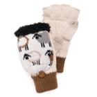 Muk Luks Womens Fingerless Flip Knit Midweight Mittens