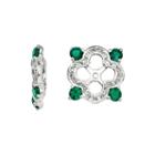 Diamond Accent & Lab-created Emerald Sterling Silver Earring Jackets