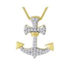 1/10 Ct. T.w. Diamond Anchor Pendant Necklace