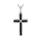 Limited Quantities 3/4 Ct. T.w. White And Color-enhanced Black Diamond Cross Pendant Necklace