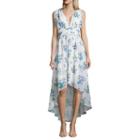 Disney Princess Disney Princess Easter Short Sleeve Floral Wrap Dress-juniors