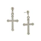 1928 Symbols Of Faith Religious Jewelry Cross Drop Earrings
