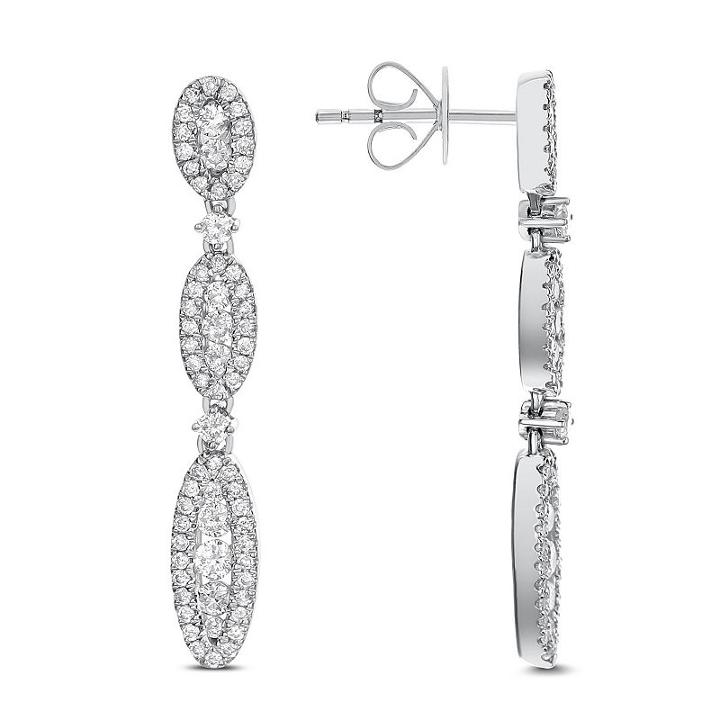 3/4 Ct. T.w. Genuine White Diamond 14k White Gold Drop Earrings