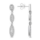 3/4 Ct. T.w. Genuine White Diamond 14k White Gold Drop Earrings