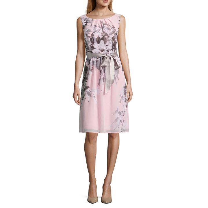 Connected Apparel Sleeveless Fit & Flare Dress