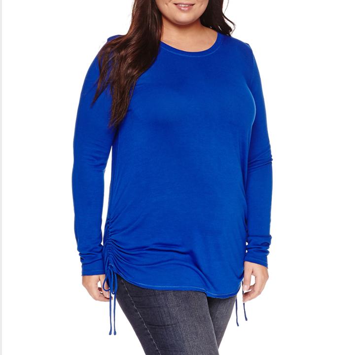 A.n.a Long Sleeve Scoop Neck T-shirt-plus