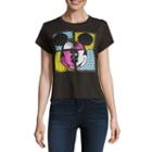 Short Sleeve Mickey Mouse Graphic Crop Tee- Juniors
