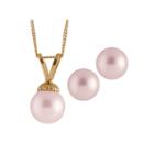 Womens White Pearl 14k Gold Pendant Necklace