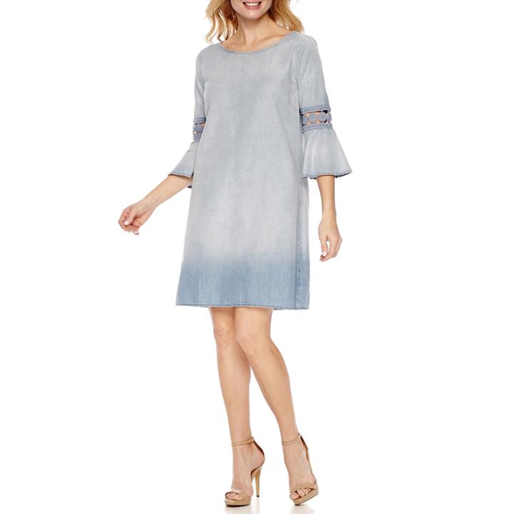 A.n.a Long Sleeve Shift Dress