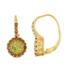 Genuine Green Peridot 14k Gold Over Silver Drop Earrings