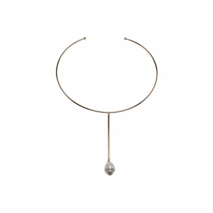 Jardin Womens White Brass Collar Necklace