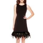Nicole By Nicole Miller Sleeveless Feather-trim Dress