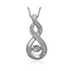 Love In Motion&trade; Diamond-accent Sterling Silver Twist Pendant Necklace