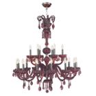 Carnivale Collection 18 Light Chrome Finish And Cranberry Red Crystal Chandelier Two 2 Tier 36 D X39 H Large