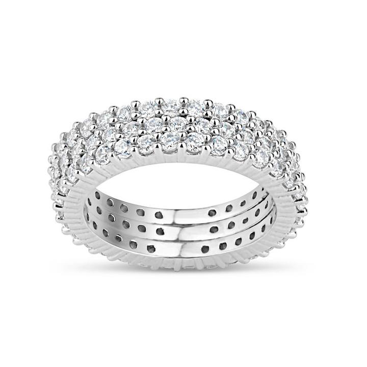 Womens 4 3/4 Ct. T.w. Lab Created Cubic Zirconia White Round Eternity Band