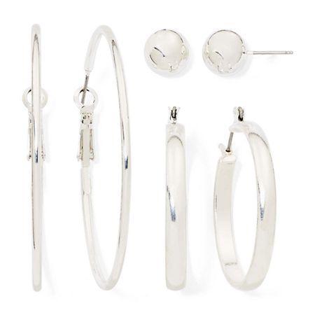 Arizona Silver-tone 3-pr. Earring Set